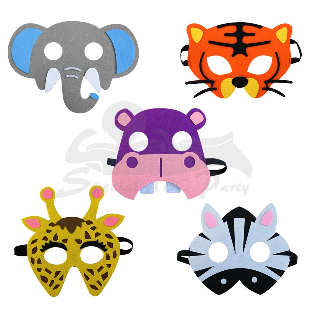 Kids Animal Felt Masks for Boys Girls Jungle Safari Themed